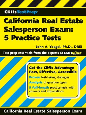 cover image of CliffsTestPrep California Real Estate Salesperson Exam